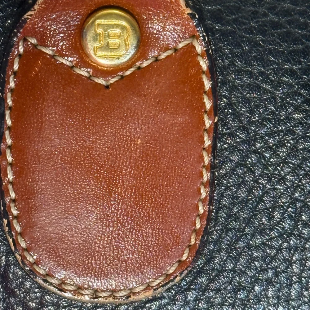 Leather Two-Tone Black and Brown Men's Satchel Bag - Picture 8 of 16